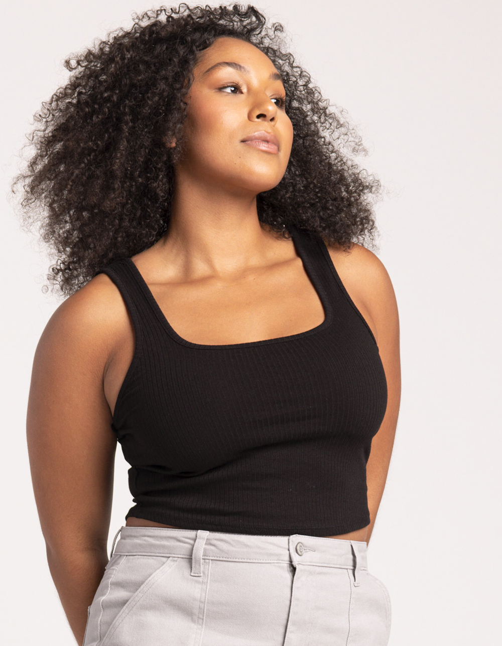 FULL TILT Square Neck Womens Tank - BLACK | Tillys
