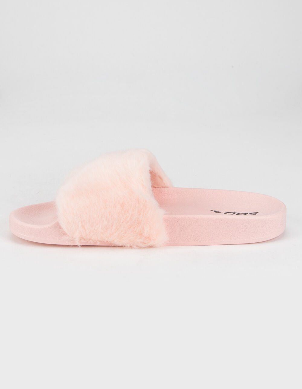 SODA Faux Fur Womens Pink Slide Sandals - PINK | Tillys