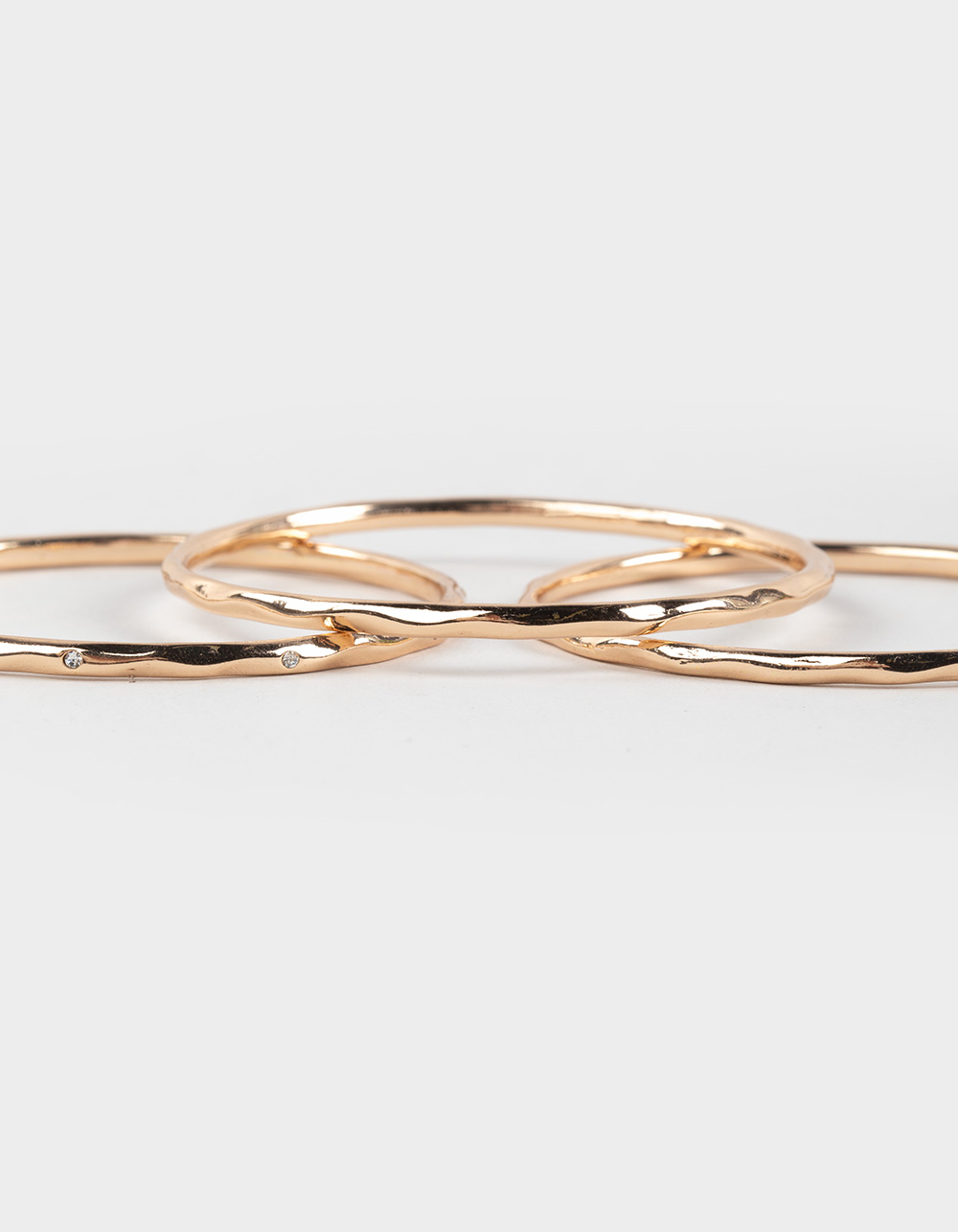 FULL TILT 3 Pack Rhinestone/Bangle Bracelets - GOLD