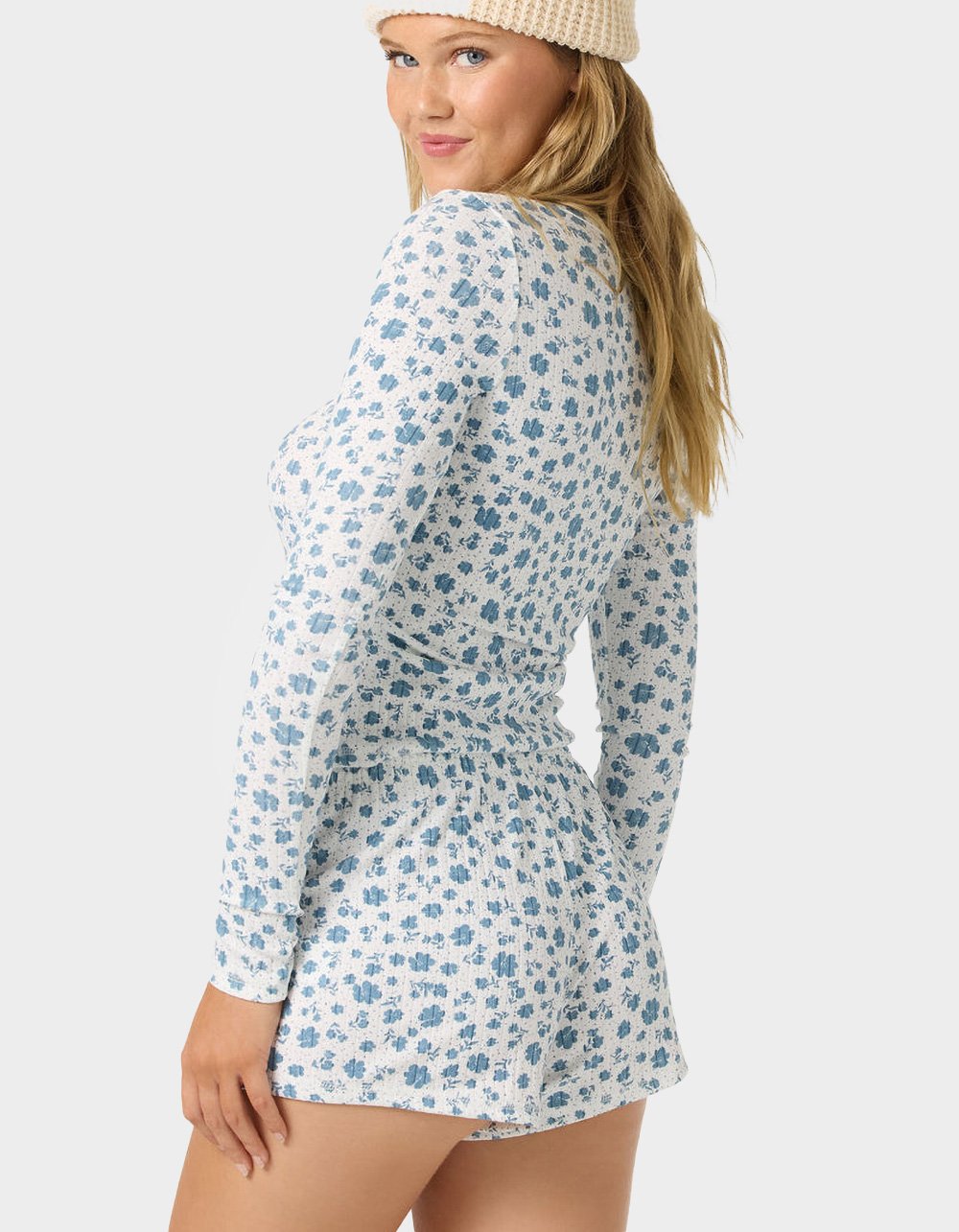 O'NEILL Gaia Primrose Womens Lounge Shorts - WHT/BLUE