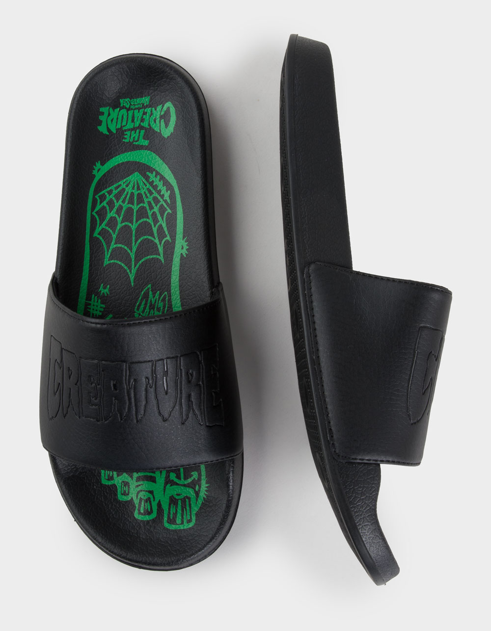 CREATURE Haunted Sea Creature Mens Slide Sandals - Black Green