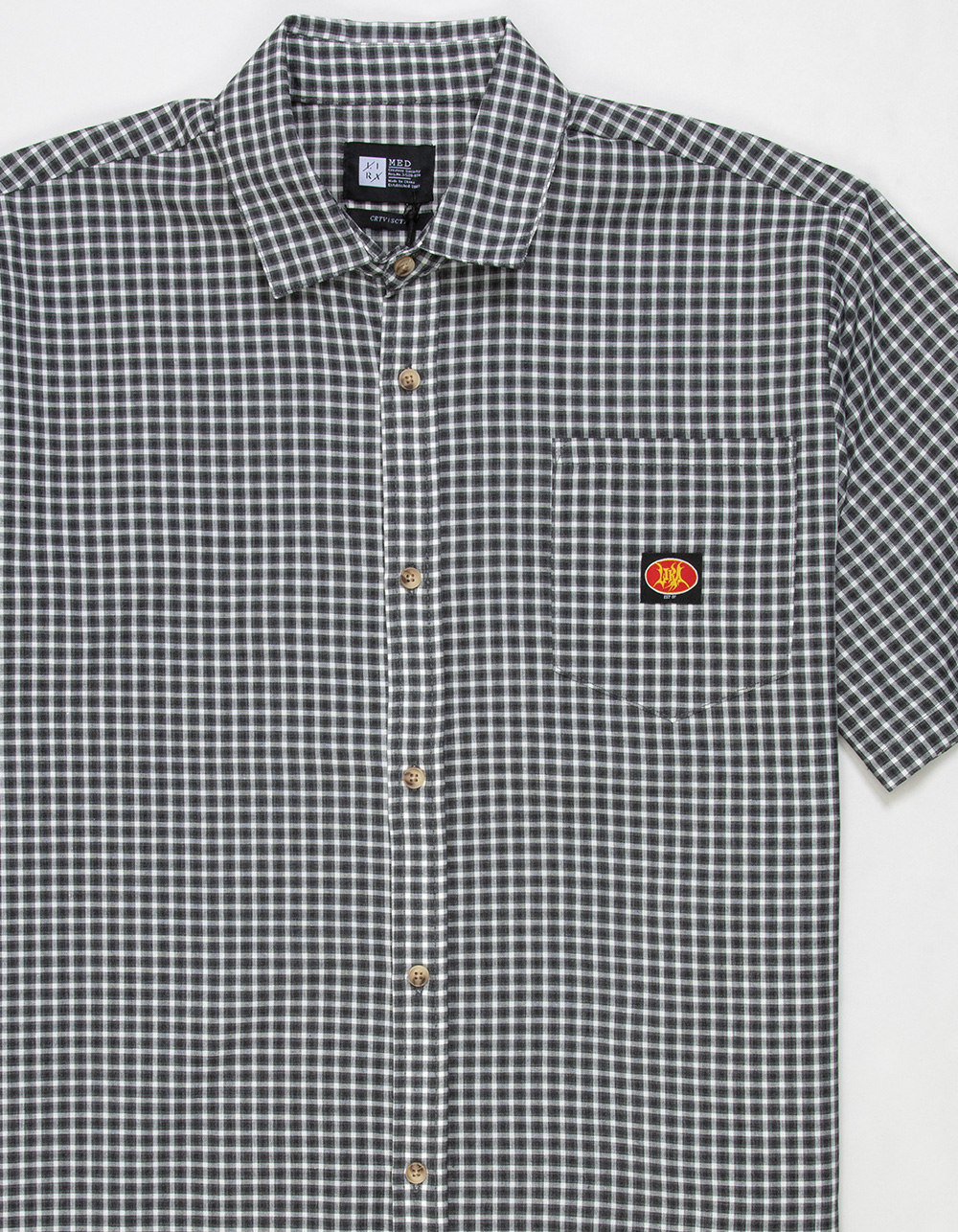 LIRA Plaid Mens Button Up Shirt - BLK/WHT