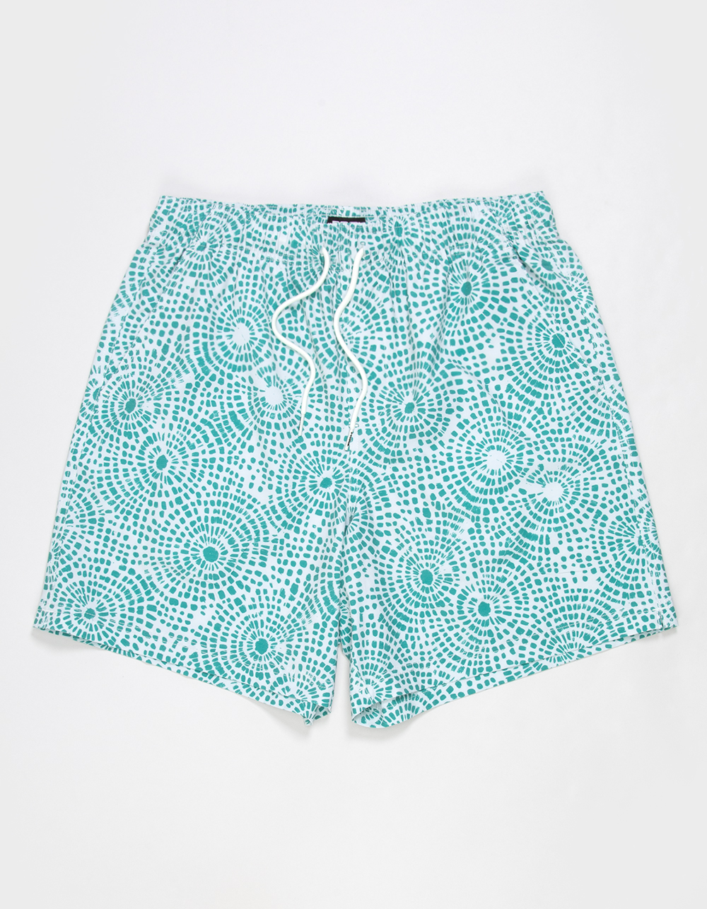 RSQ Mens 6.5" Swim Trunks - TURQ/WHITE