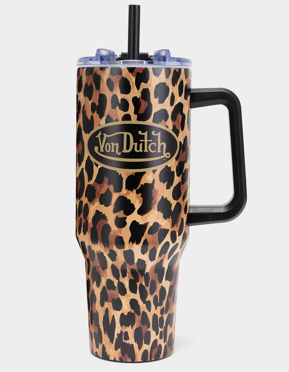 VON DUTCH 40oz Leopard Double Walled Insulated Stainless Steel Tumbler - LEOPARD