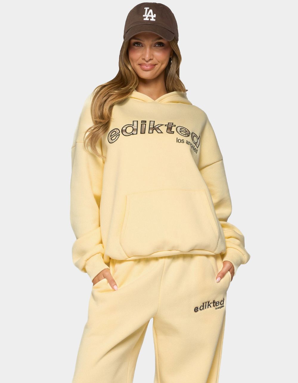 Edikted West Coast Hoodie - LT YELLOW