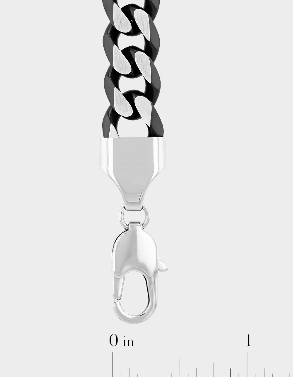 STEEL NATION Stainless Steel With Black IP Beveled Curb Link Bracelet - BLACK