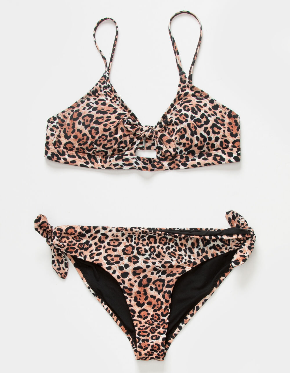 FULL TILT Knot Front Bralette Girls Bikini Set - LEOPARD | Tillys