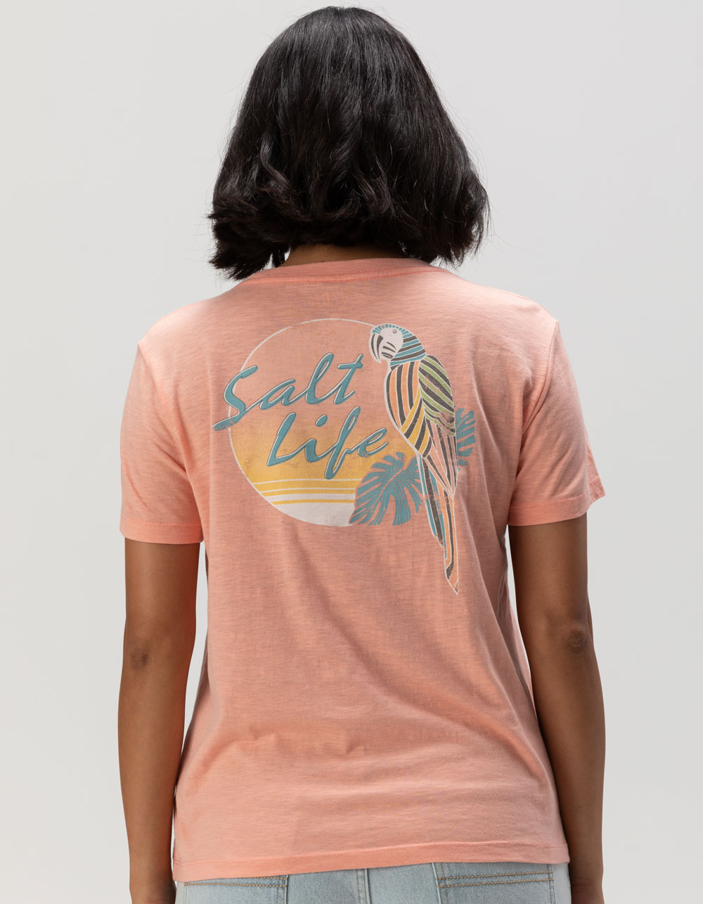SALT LIFE Polly In Paradise Womens Boyfriend Tee - PEACH
