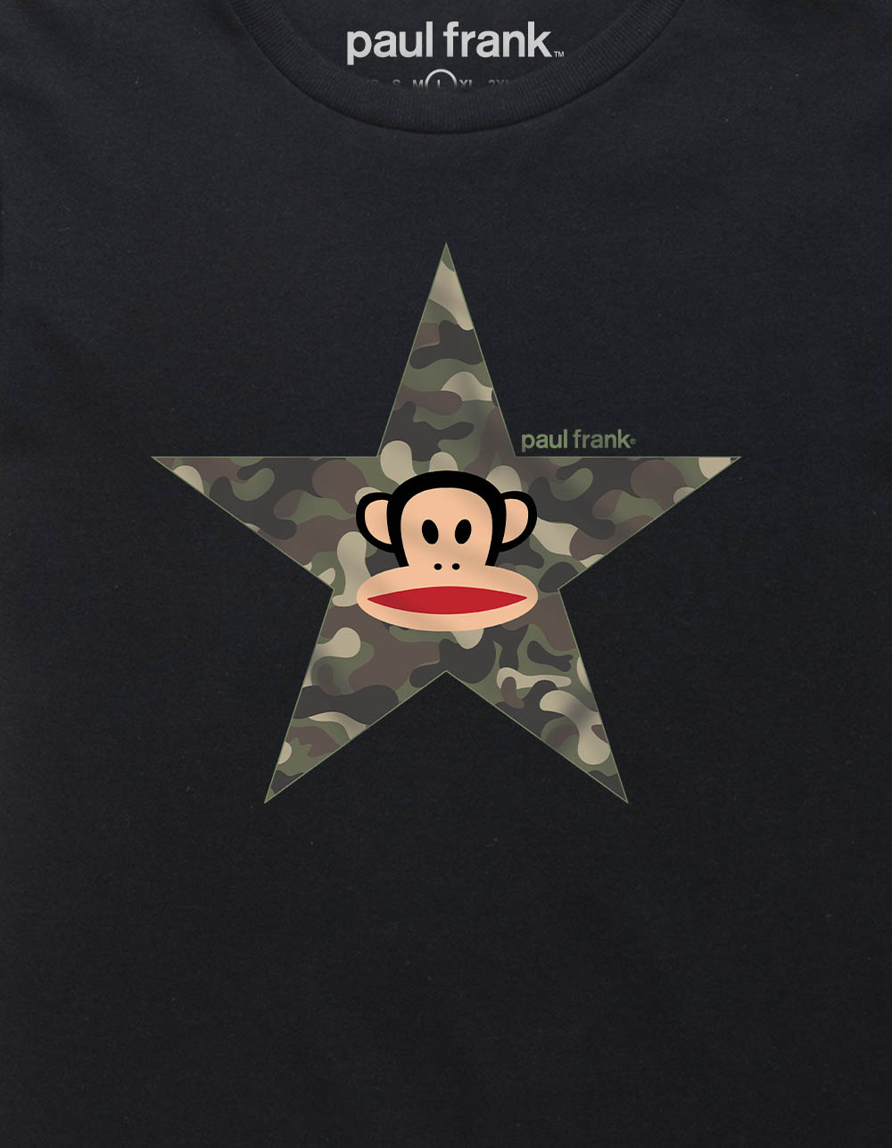 PAUL FRANK Camo Star Julius Girls Tee - BLACK