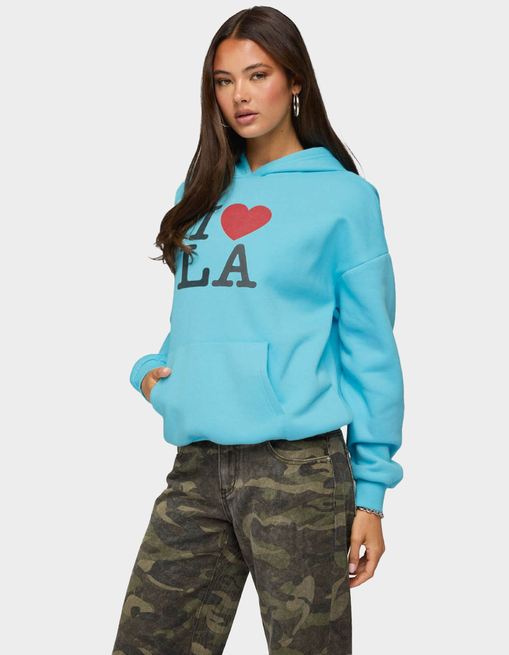 EDIKTED I Heart LA Hoodie - BLUE