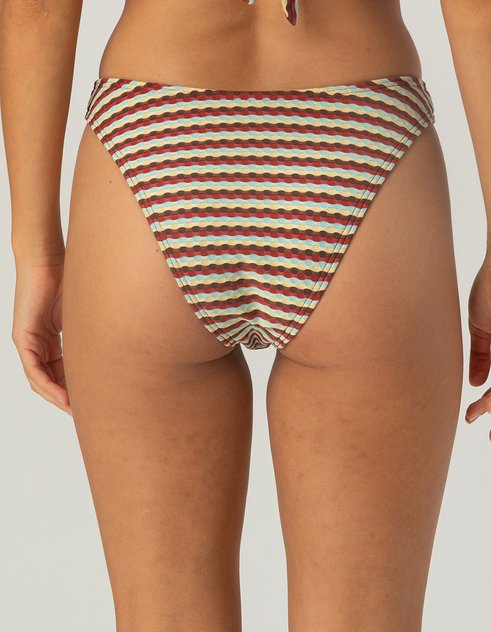 DAMSEL Texture Cheekier High Leg Bikini Bottoms - MULTI