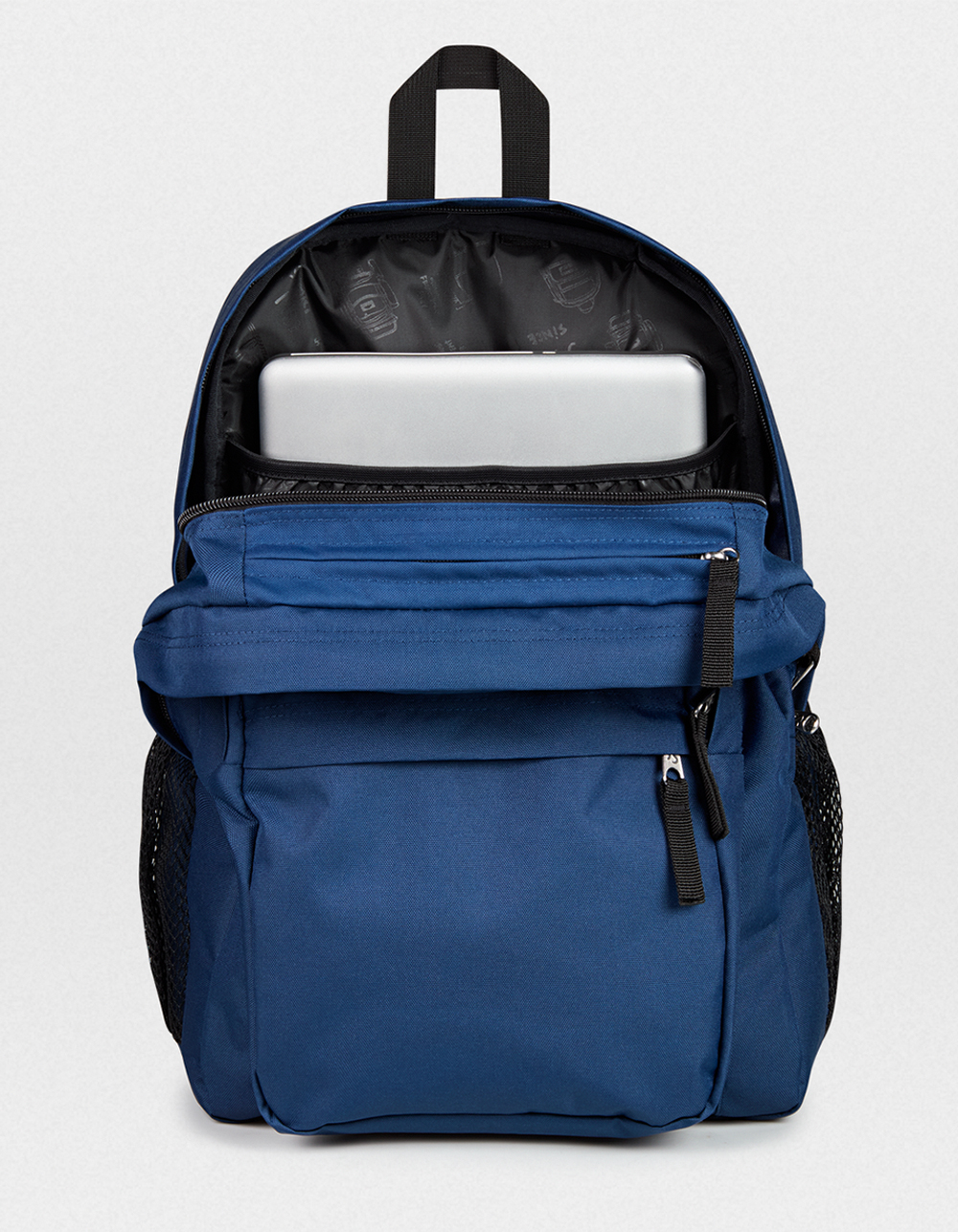 jansport cool student backpack navy blue JANSPORT© Big Web haul handle. U.C. Berkeley Cal Embroidered JanSport