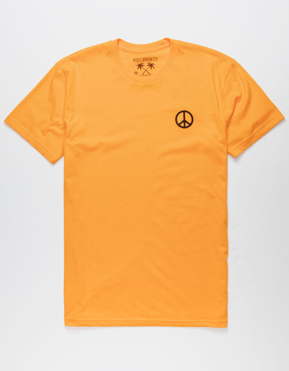 RIOT SOCIETY Peace Sign Embroidered Mens Orange T-Shirt - ORANGE | Tillys