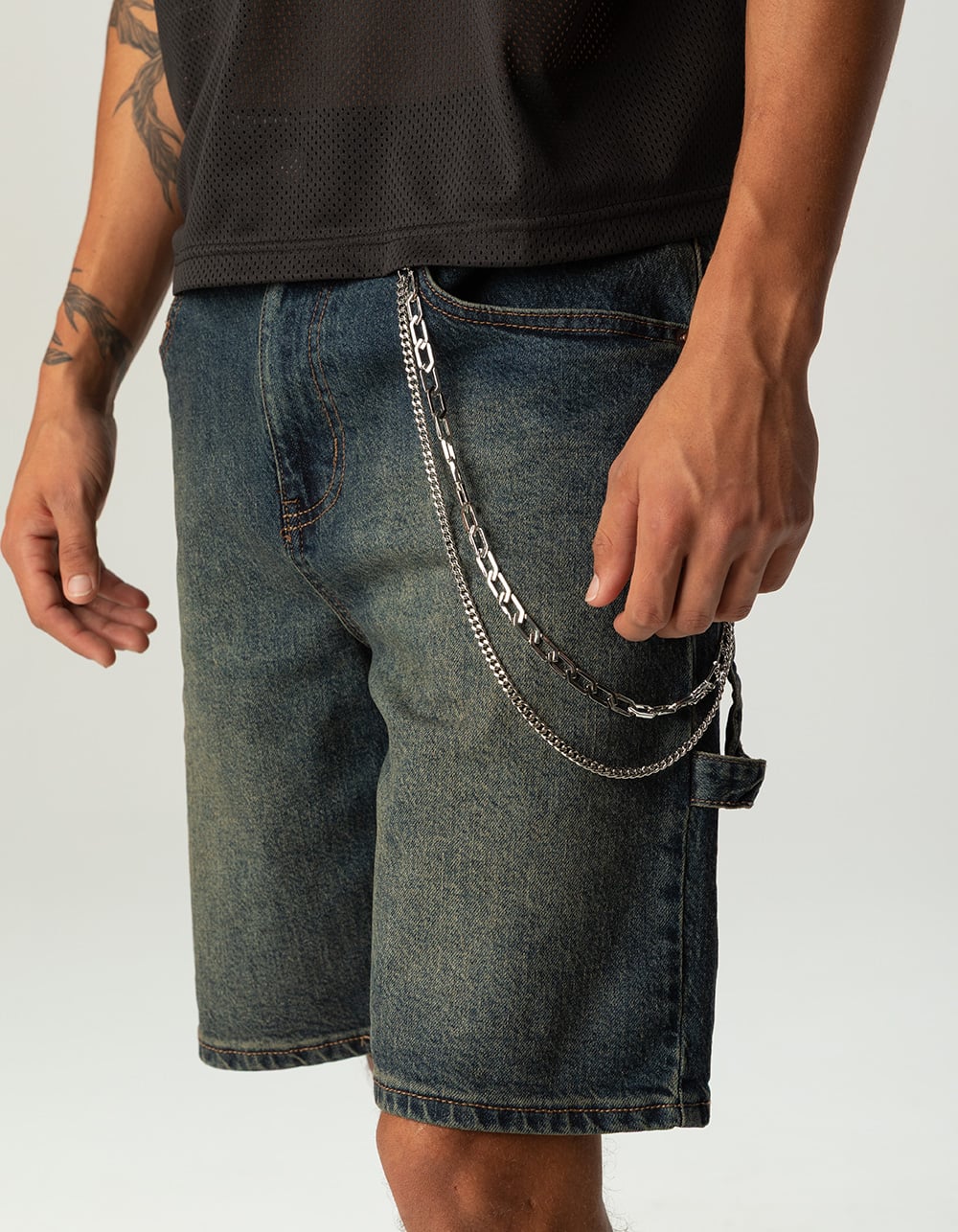 RSQ Mens Double Link Wallet Chain - SILVER