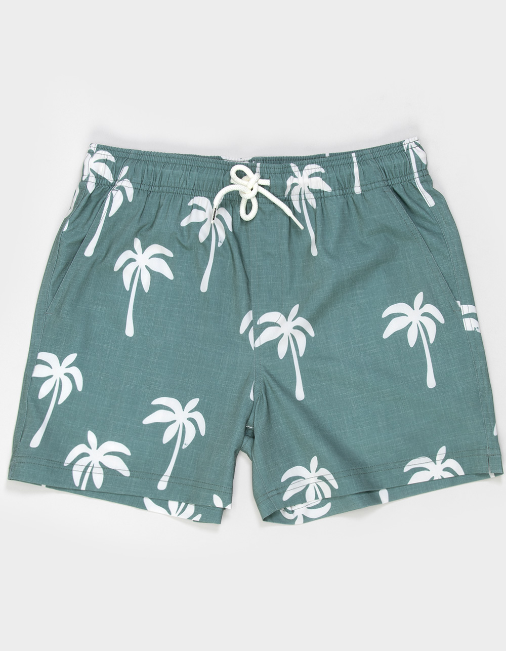 RSQ Mens Big Palms Swim Shorts - DK GREEN