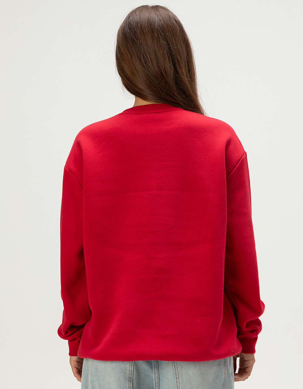 SAN FRANCISCO 49ERS Script Womens Crewneck Sweatshirt - RED