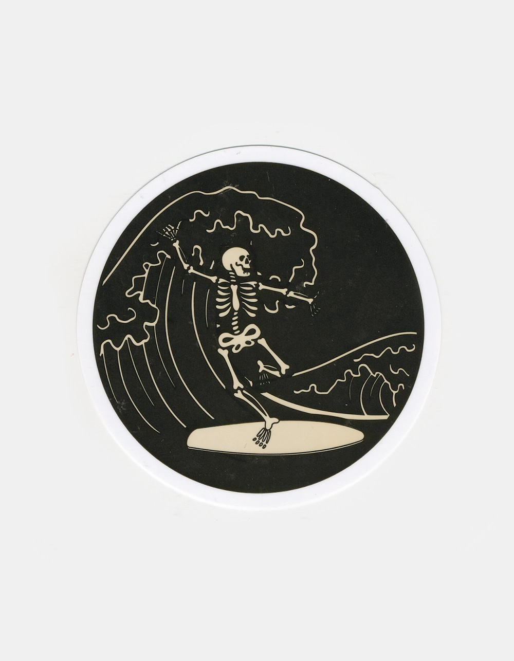 Skeleton Surfer Sticker - BLACK