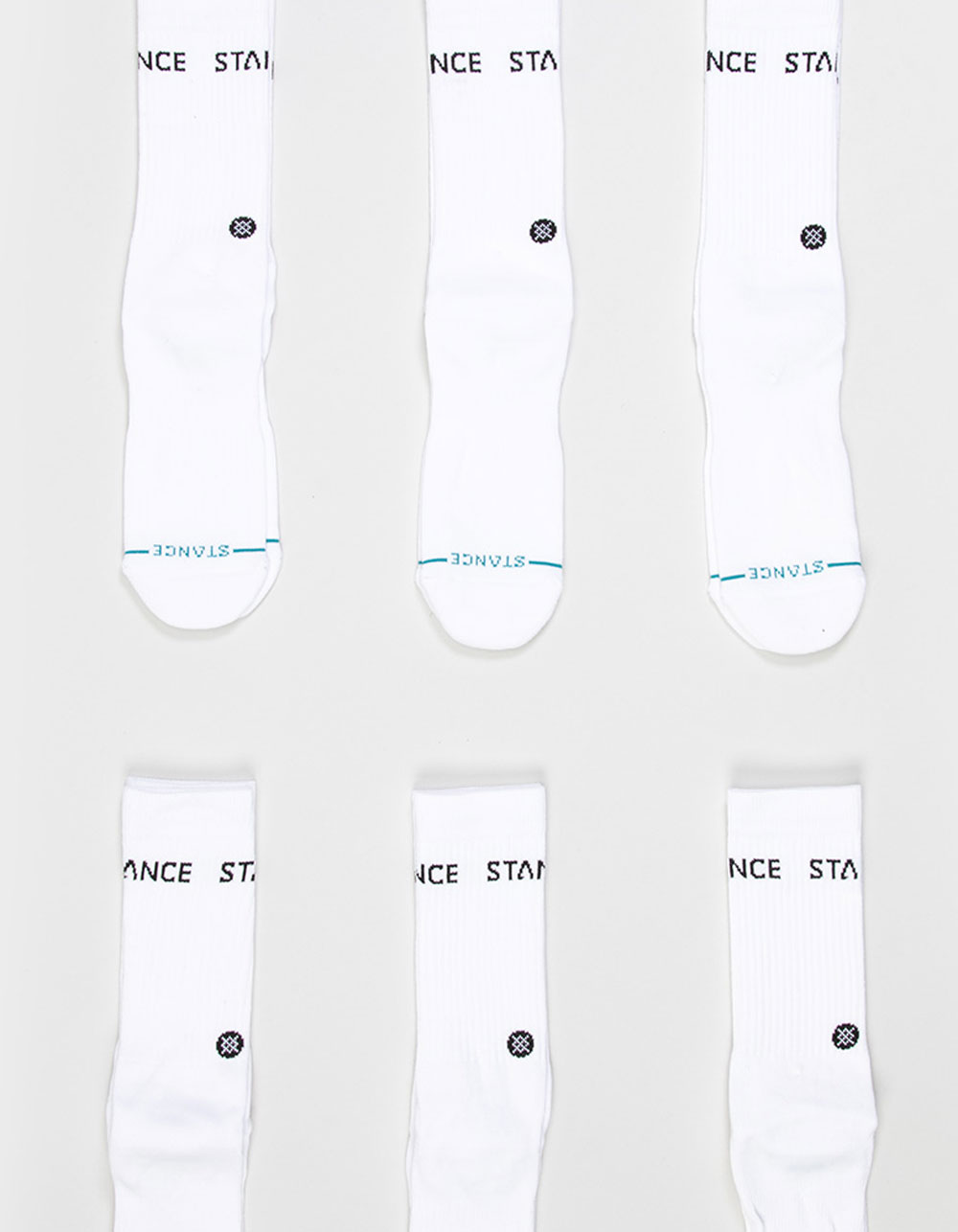 STANCE Origin 6 Pack Mens Crew Socks - WHITE