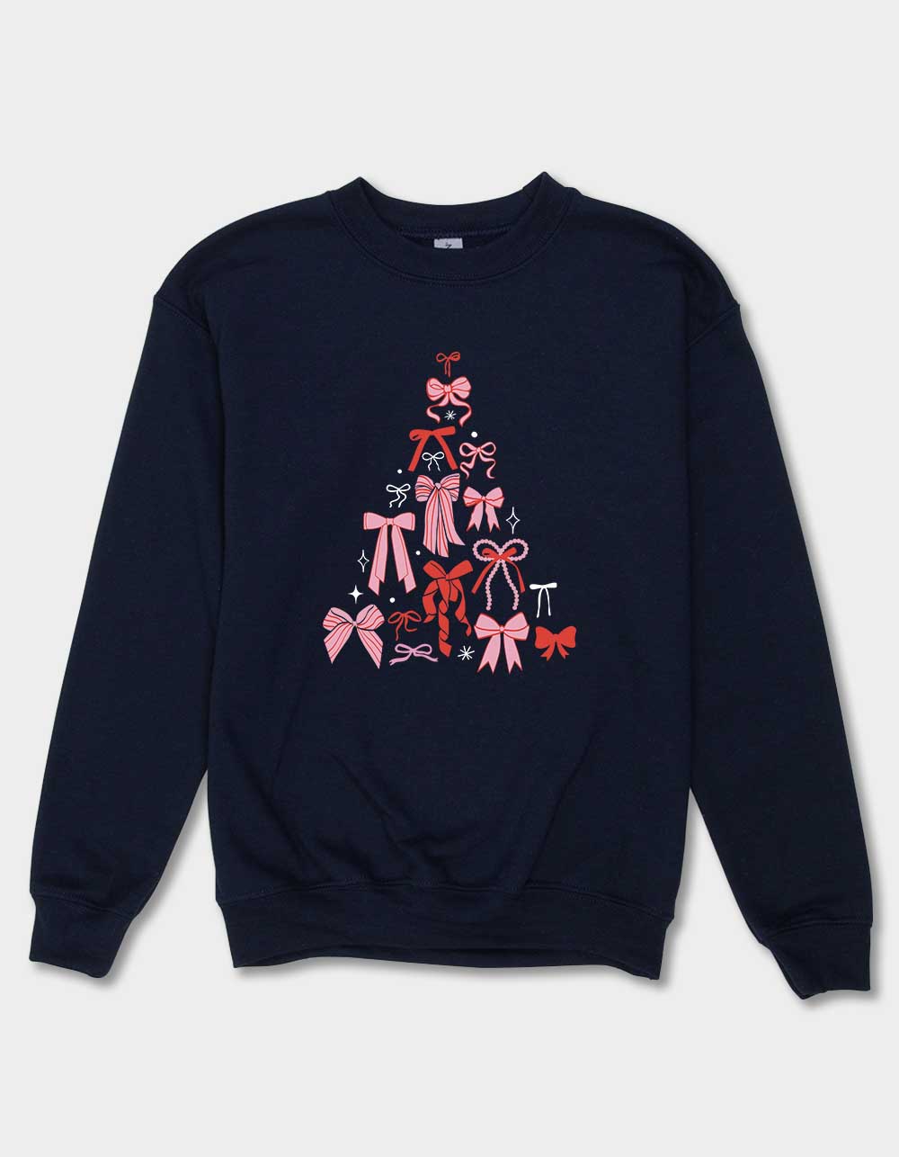 TREE Ribbon Season Unisex Kids Crewneck Sweatshirt - NAVY