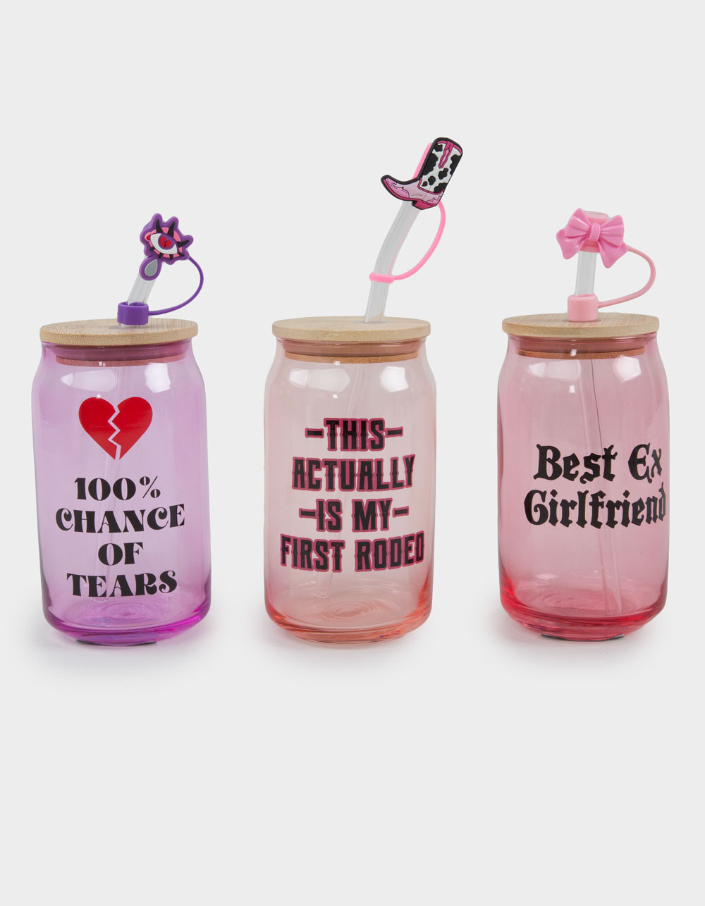 TILLYS HOME 100% Chance Of Tears Colored Glass Can Tumbler - PURPLE