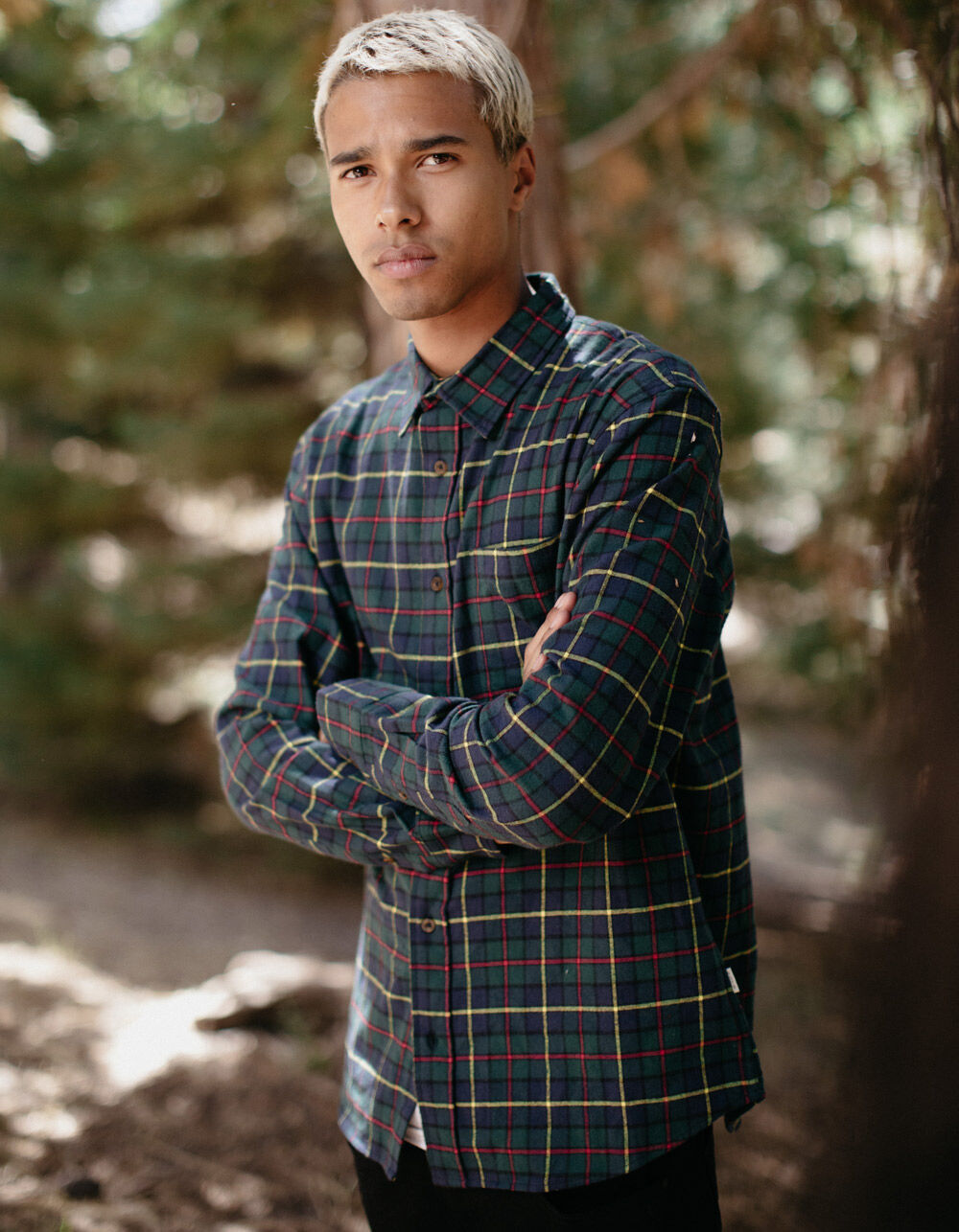 VSTR Scotch Plaid Mens Flannel Shirt 