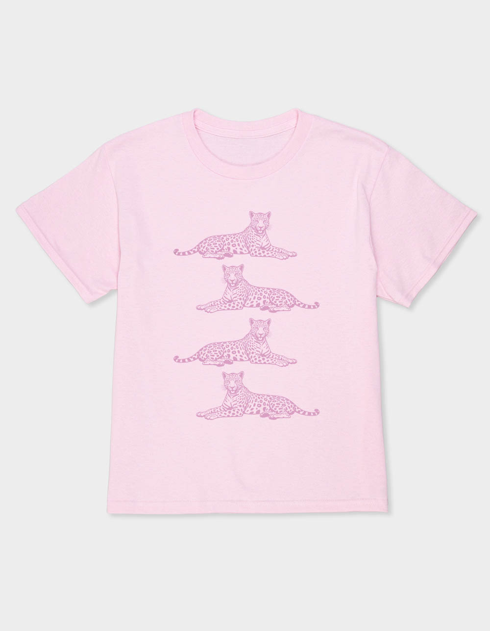 LEOPARD Line Up Unisex Kids Tee - LIGHT PINK