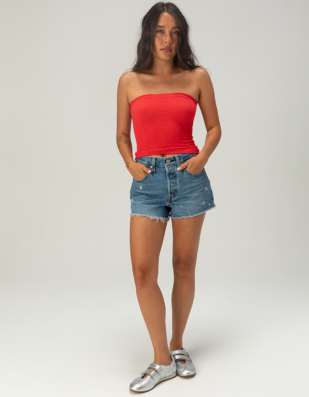 LEVI'S 501 Womens High Rise Denim Shorts - Bee The Bonnet DARK BLAST