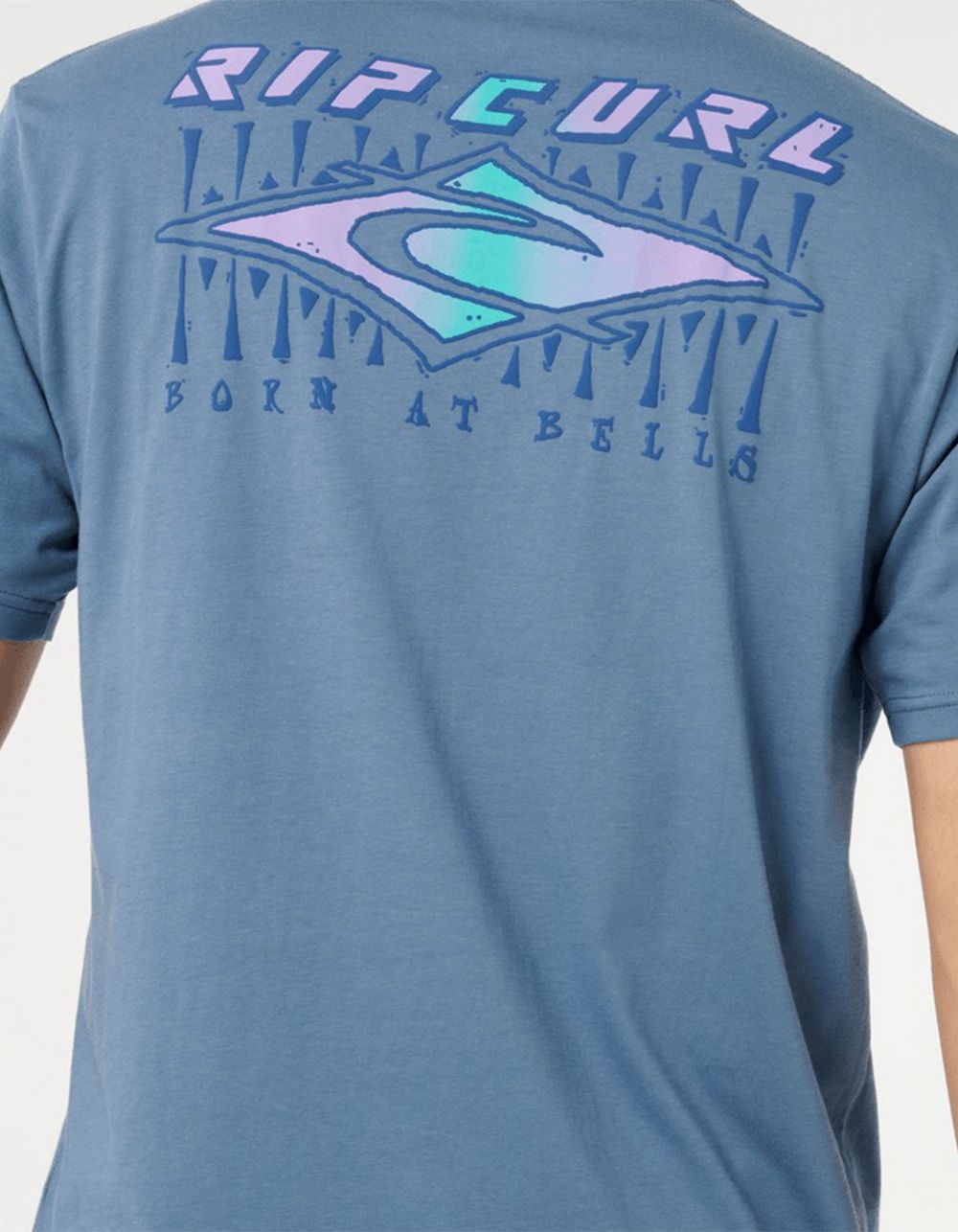 RIP CURL Faded Out Mens Tee - BLUE TONAL