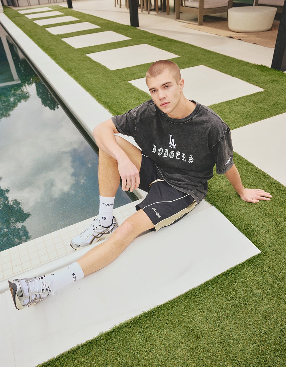 LIRA Mens Nylon Pieced Shorts - BLK/FATIGUE