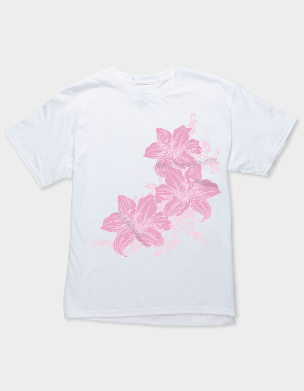 FLOWER Pink Iris Trio Unisex Kids Tee - WHITE