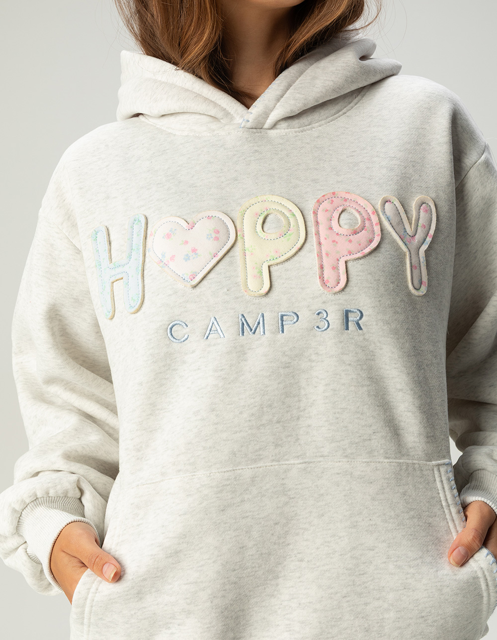 Happy CAMP3R State Of Mind Womens Hoodie - HEATHER GRAY