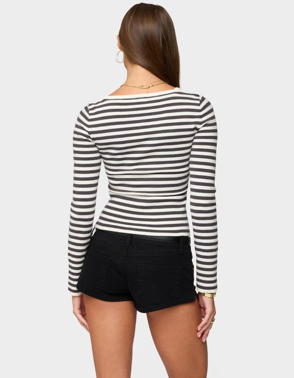 EDIKTED Cecile Layered Long Sleeve Top - GRAY