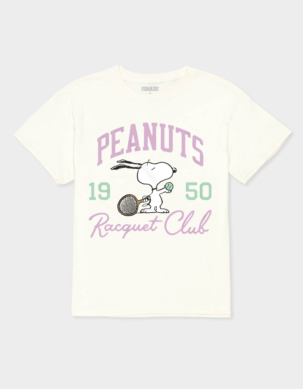 PEANUTS Racquet Club Unisex Kids Tee - OFF WHITE
