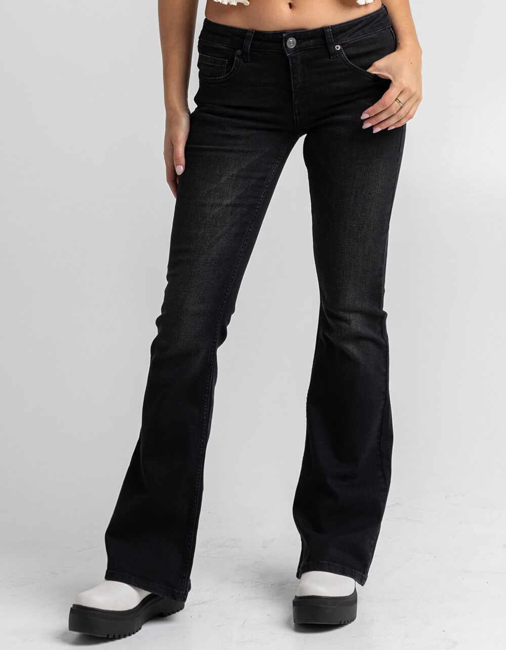 BDG Urban Outfitters Low Rise Stretch Flare Jeans - BLACK | Tillys