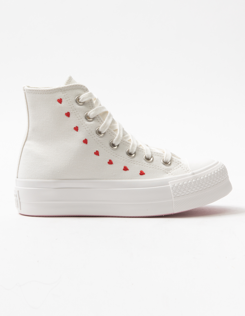Chuck Taylor All Star Lift Platform Embroidered Hearts CONVERSE Chuck Taylor All Star Lift Platform Embroidered Hearts Womens Shoes  - WHITE | Tillys