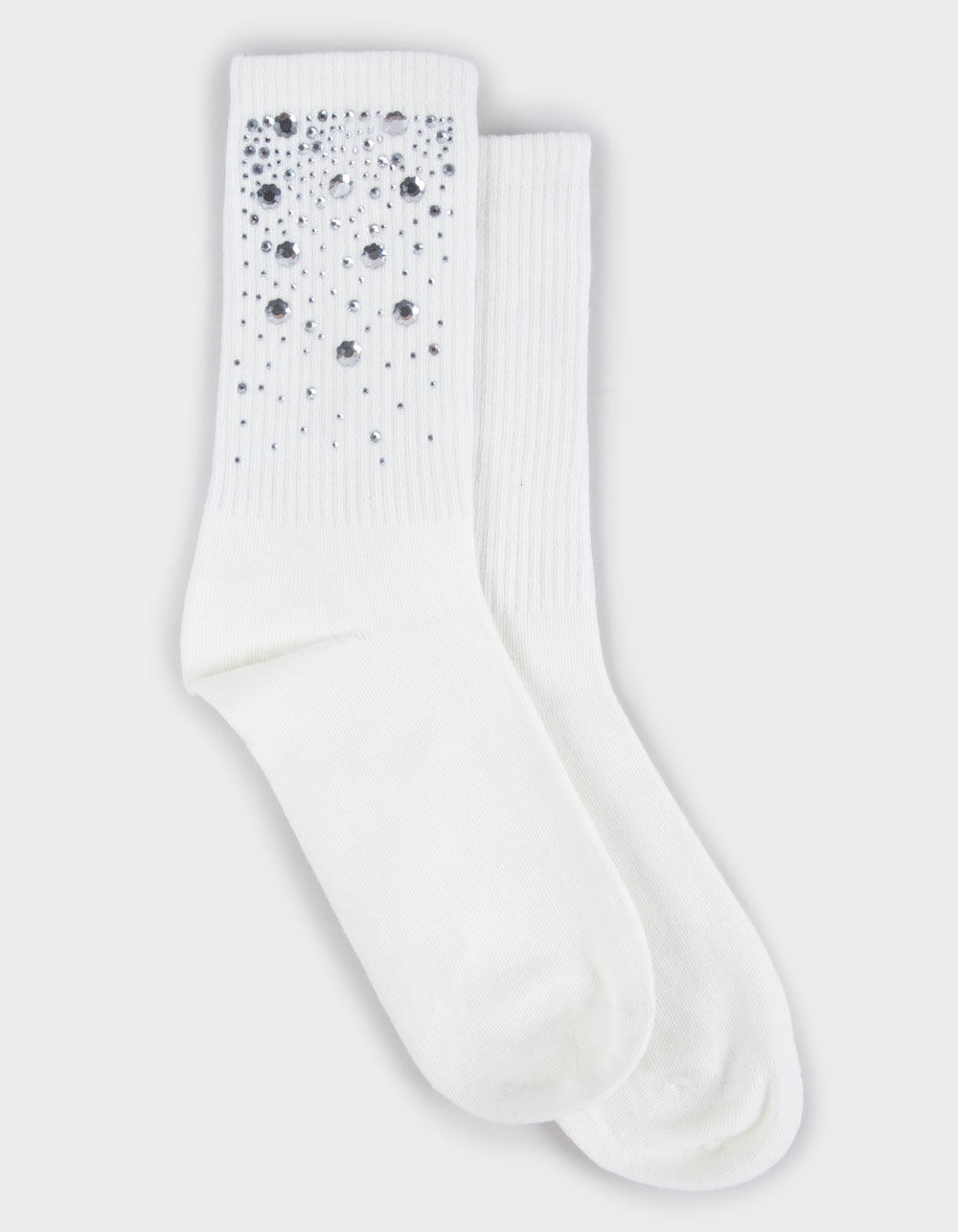 FULL TILT Rhinestone Womens Socks - WHITE