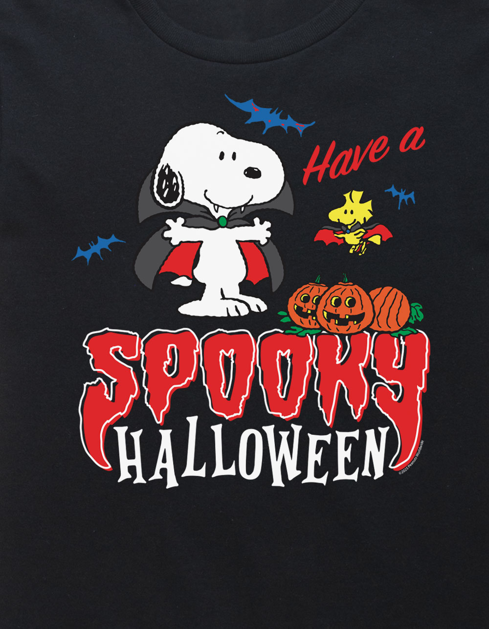 PEANUTS Spooky Halloween Unisex Kids Tee - BLACK