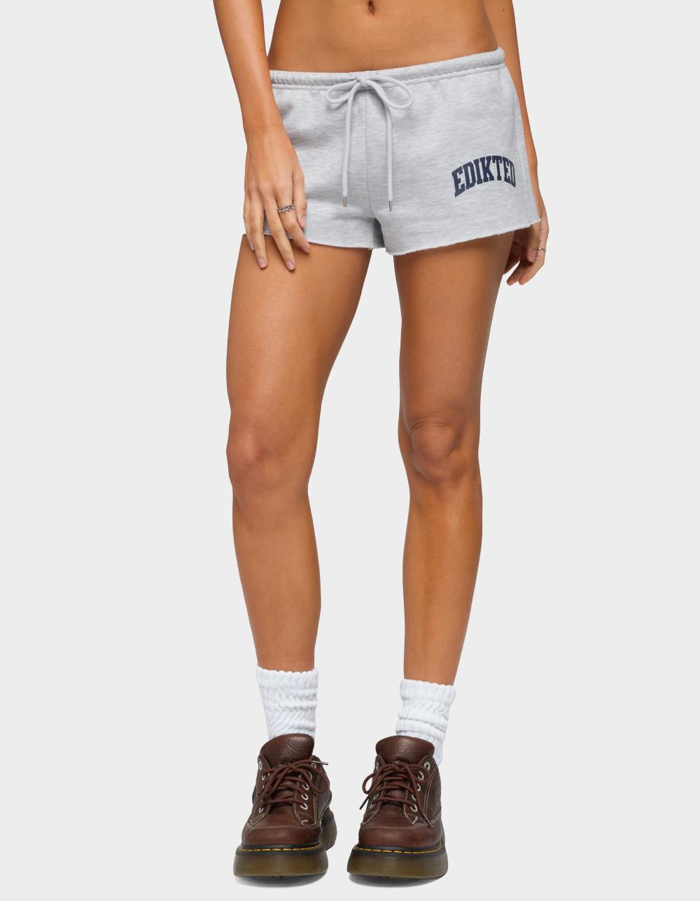 Edikted Sporty Babe Micro Shorts - GRAY