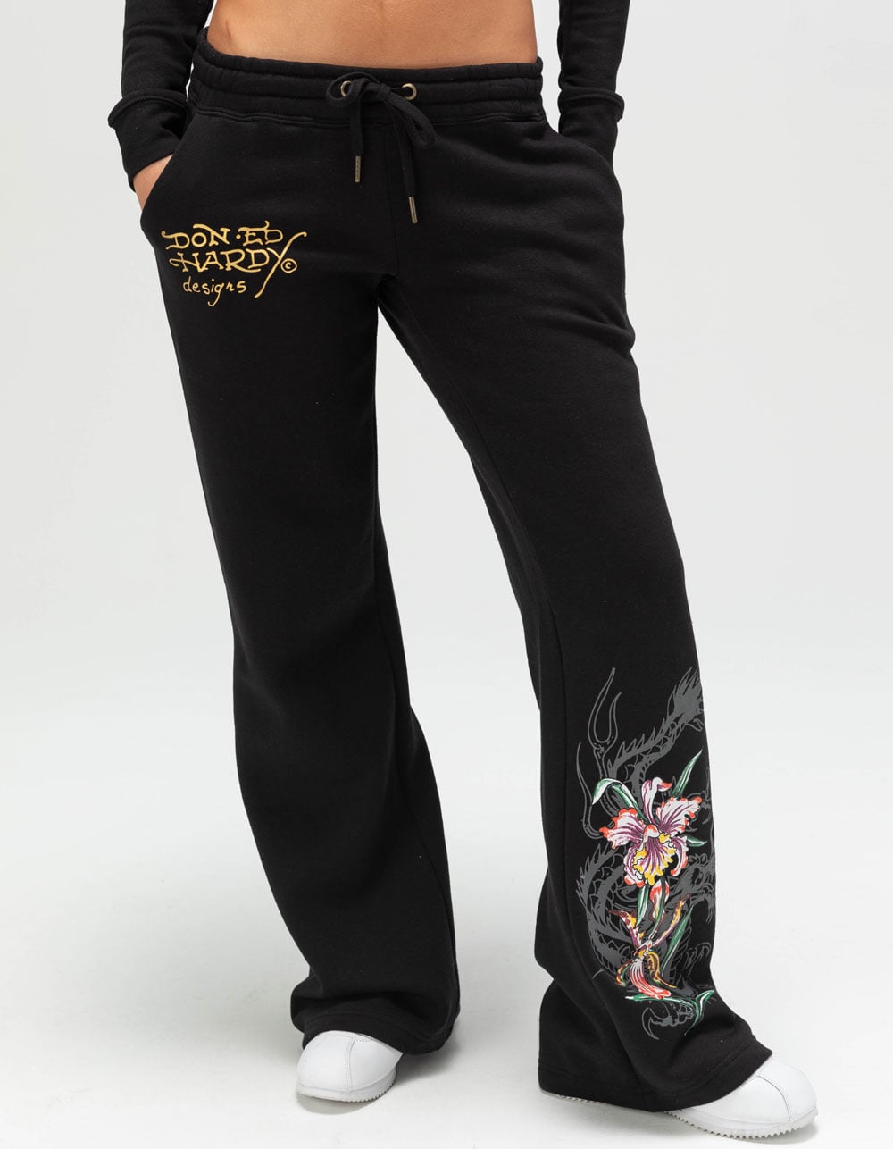ED HARDY Tigers Womens Sweatpants - BLACK