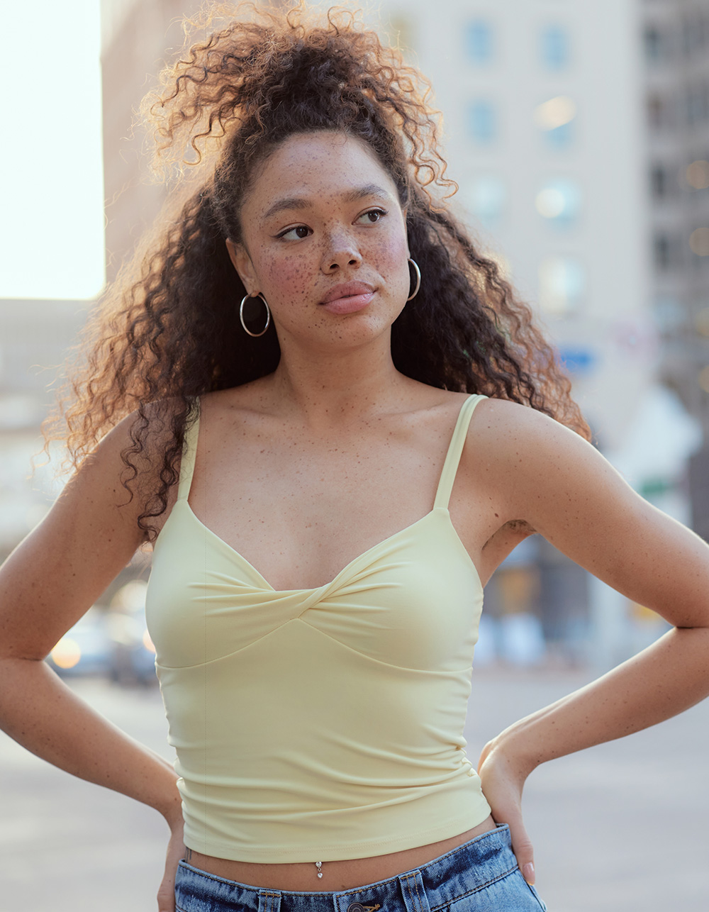 TILLYS Butter Soft Double Layer Womens Twist Cami - LT