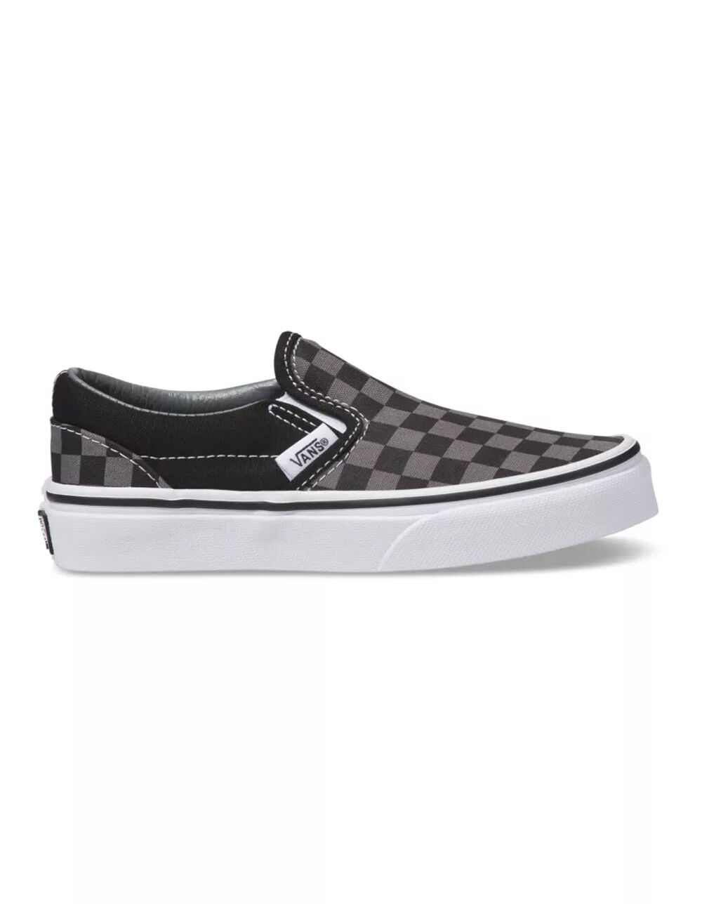 VANS Classic Checkerboard Slip-On Kids Shoes - BLACK/PEWTER | Tillys