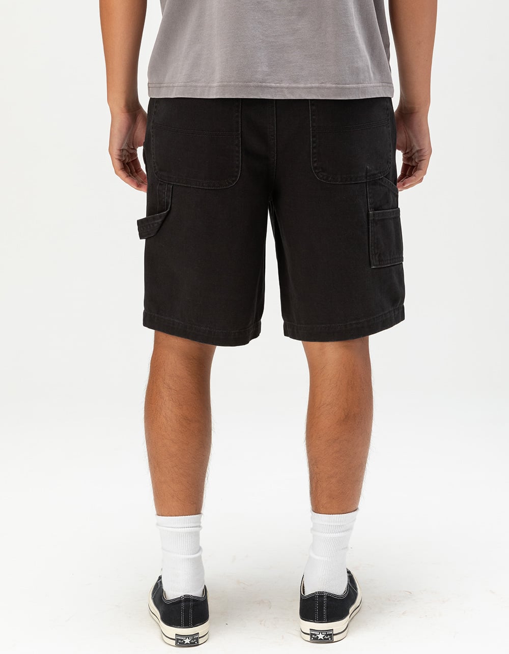 RSQ Mens Loose Twill Carpenter Shorts - WASHED BLACK