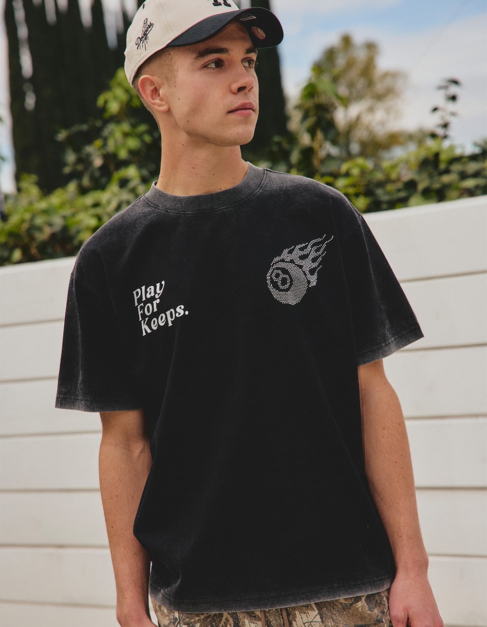 CVLA Play For Keeps Mens Boxy Tee - WASHED BLACK