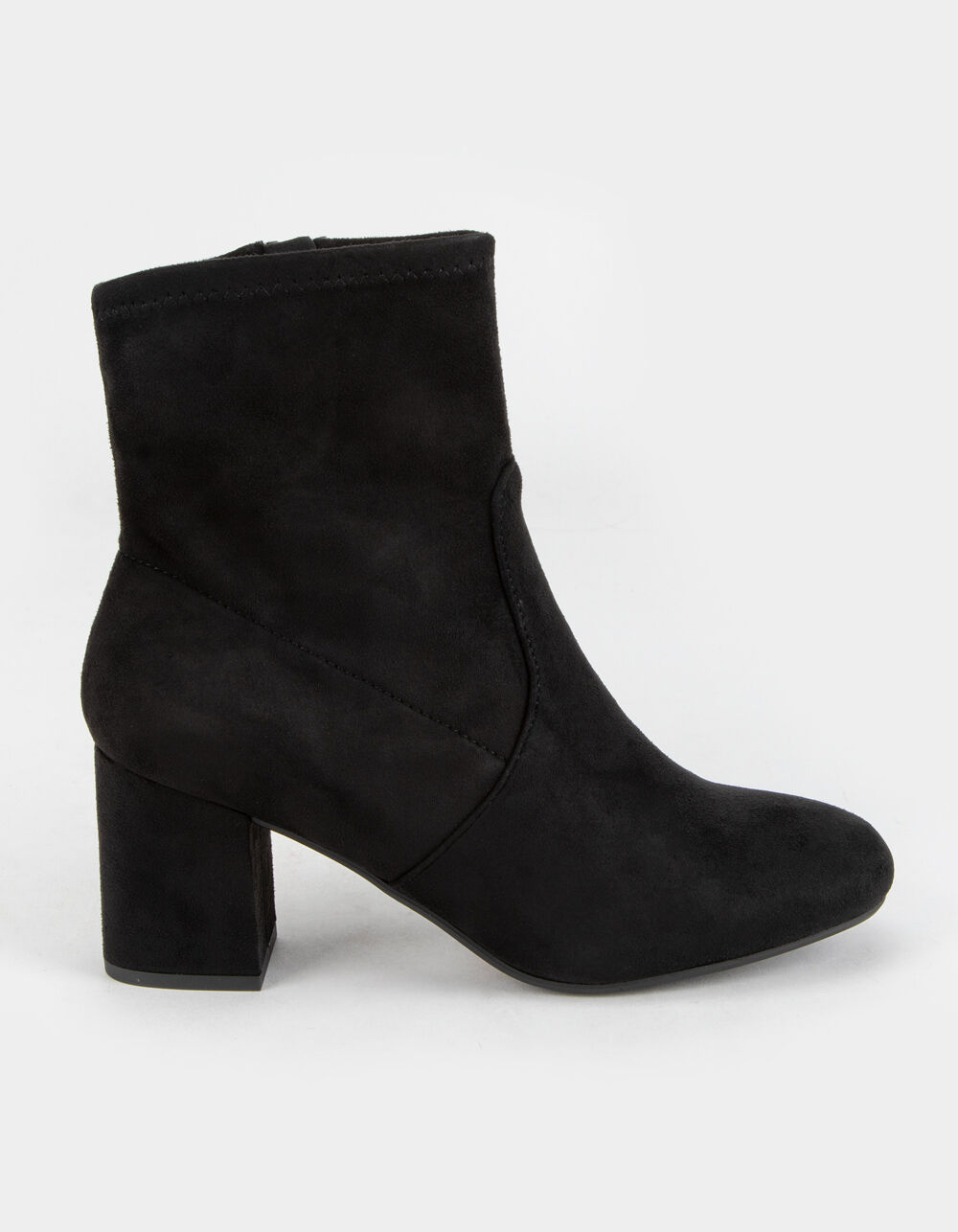 SODA Faux Suede Block Heel Womens Black Booties BLACK Tillys