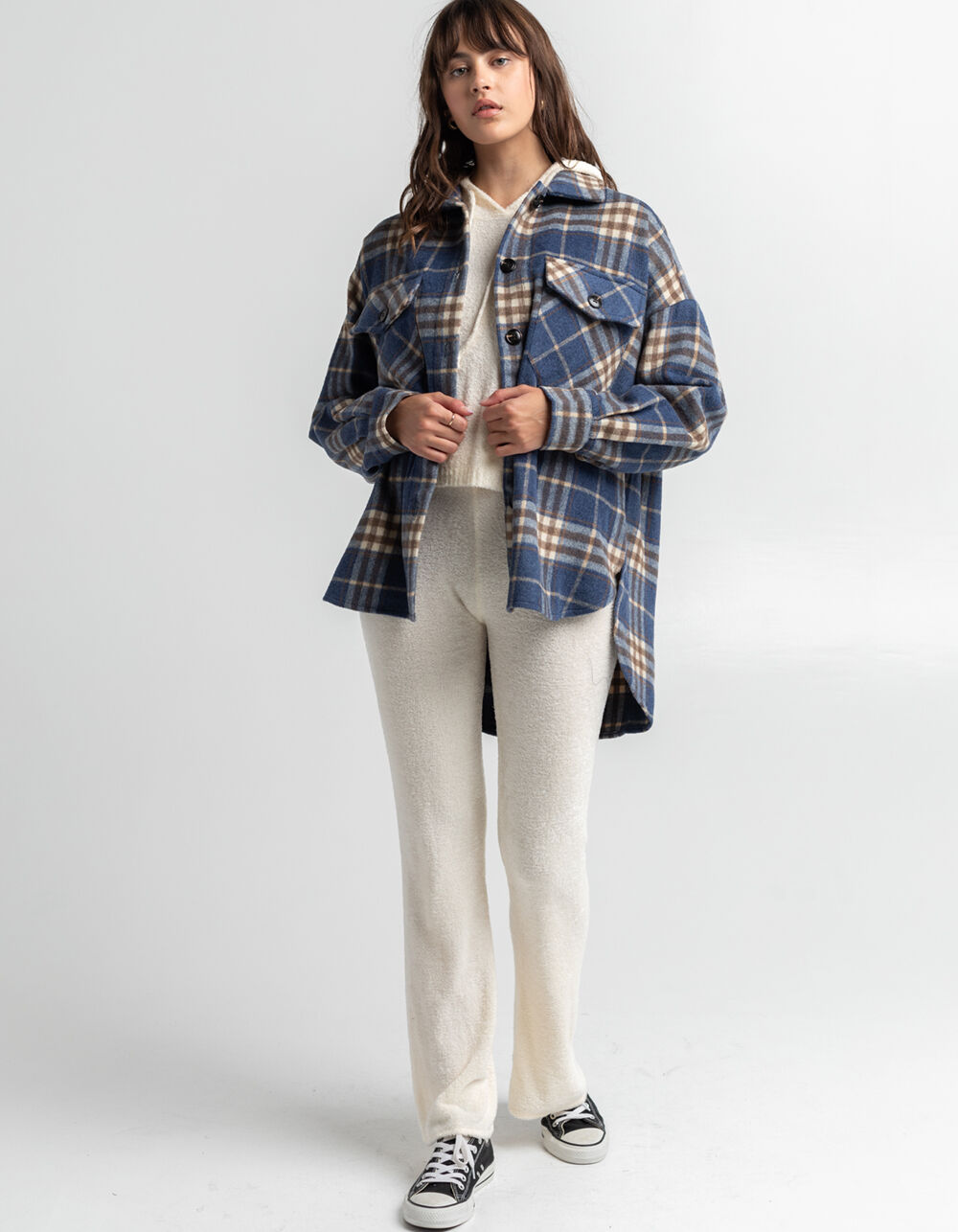 TIMING Plaid Shacket BLUCO Tillys