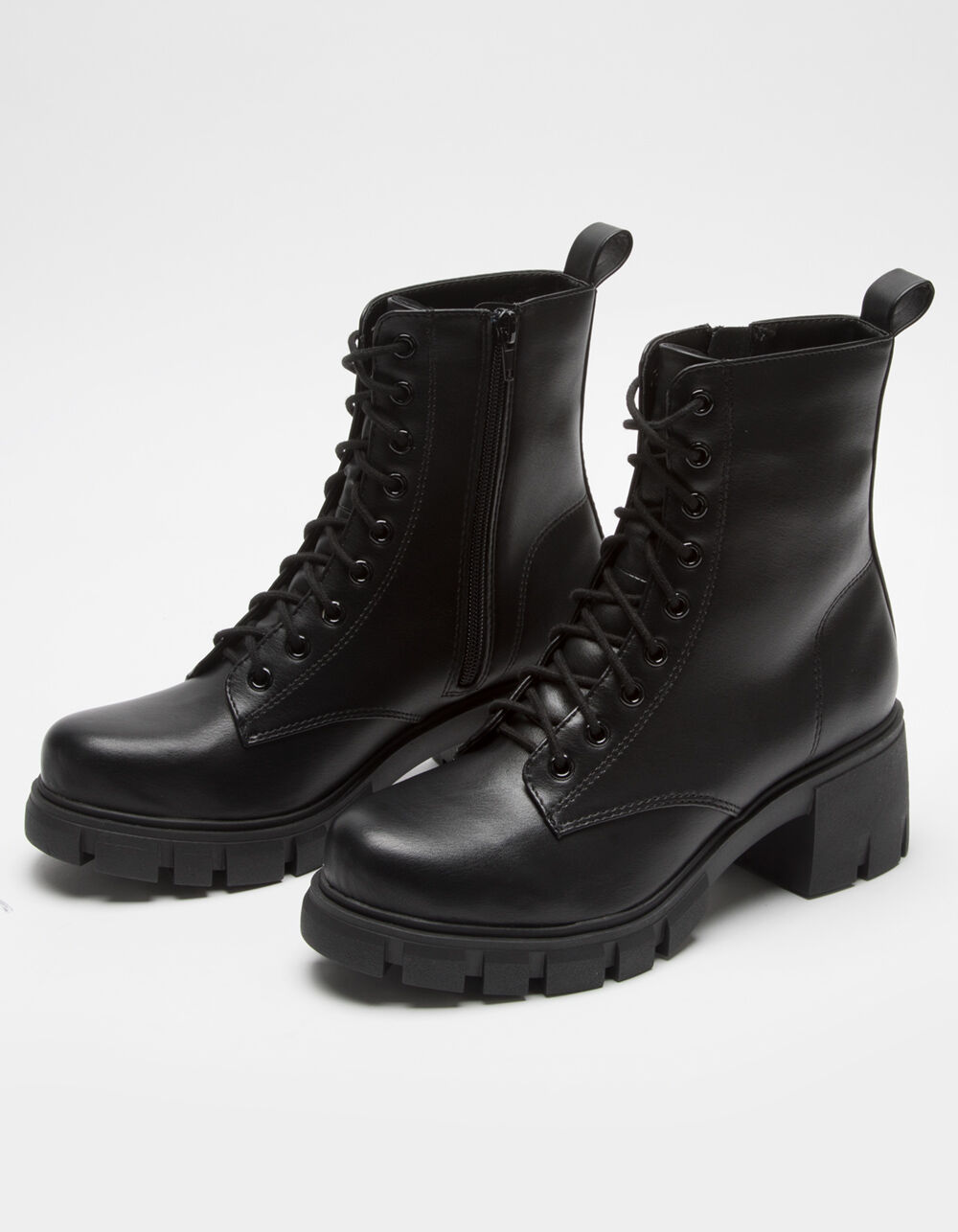 SODA Lug Sole Lace Up Womens Black Boots - BLACK | Tillys
