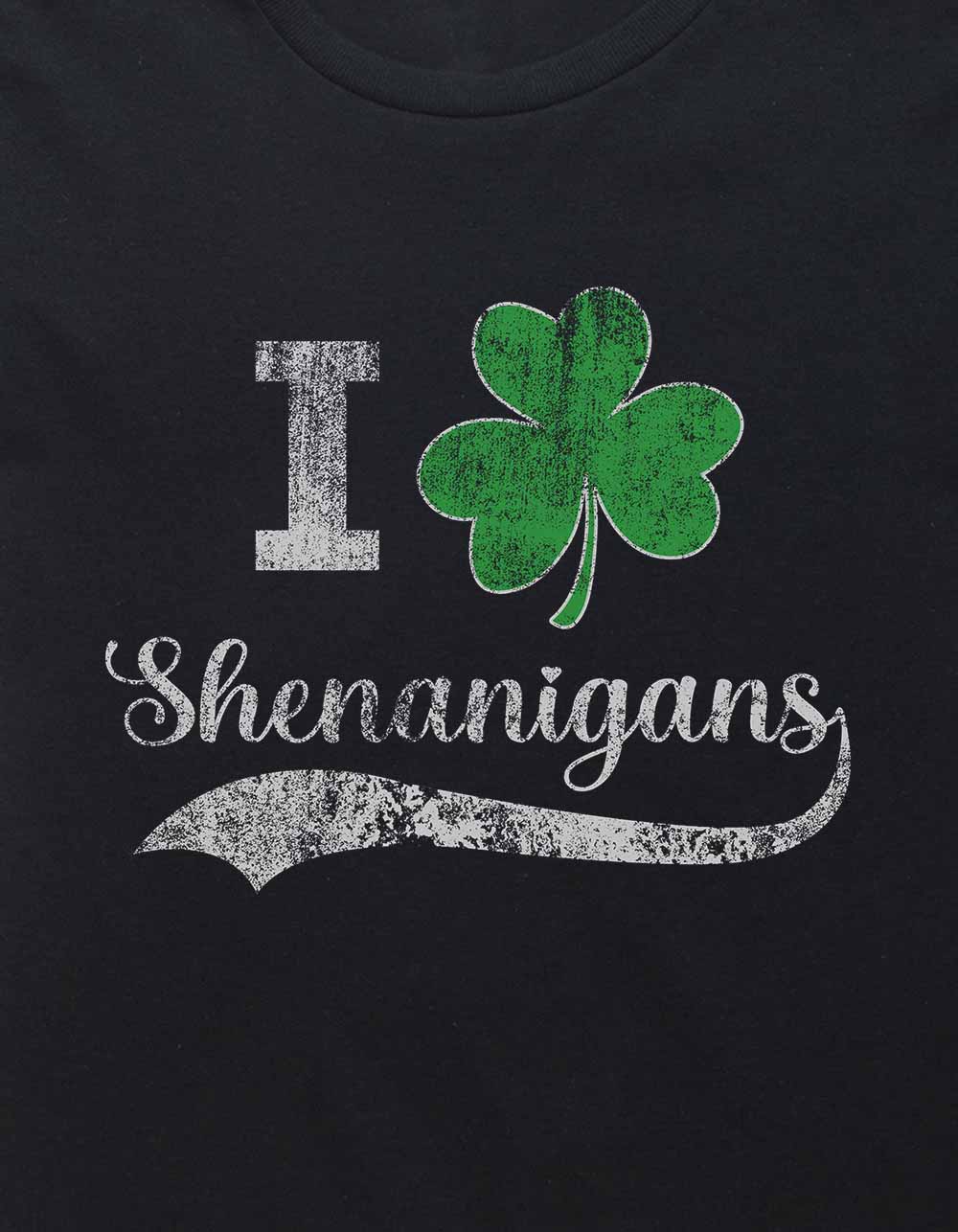 SHAMROCK Shenanigans Distressed Unisex Kids Tee - BLACK