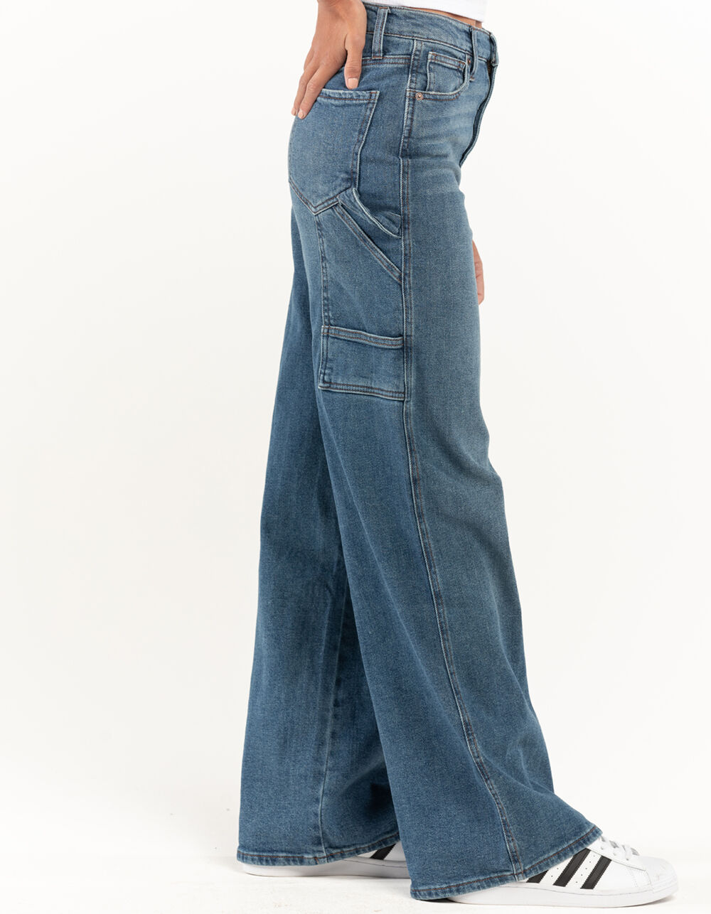 RSQ Womens Wide Leg Carpenter Jeans - MEDIUM WASH | Tillys