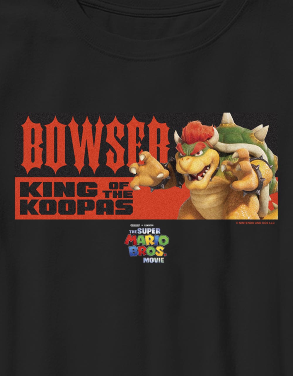 THE SUPER MARIO BROS MOVIE King Of Koopas Unisex Kids Tee - BLACK