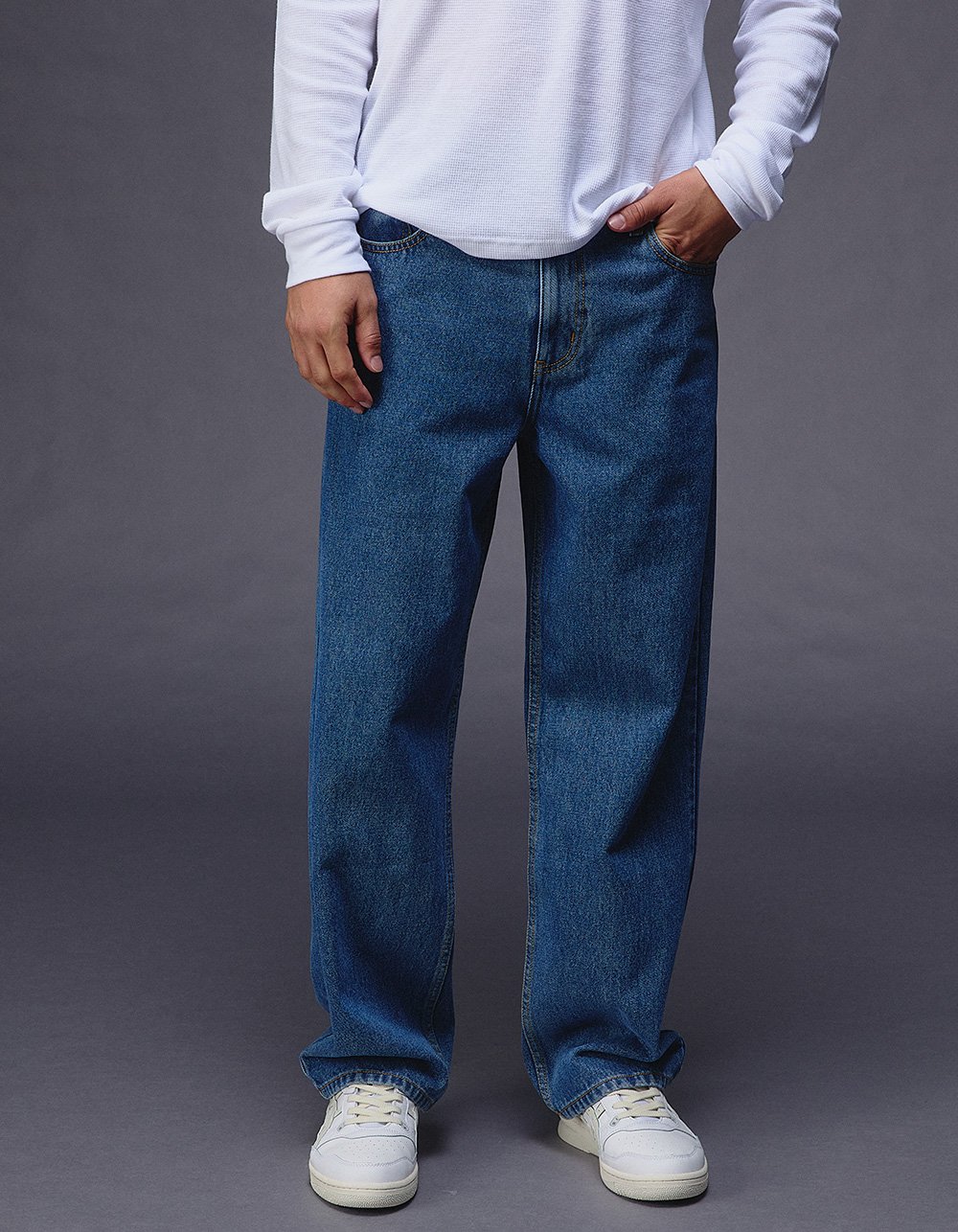 RSQ Mens Loose Fit Jeans - MEDIUM STONE